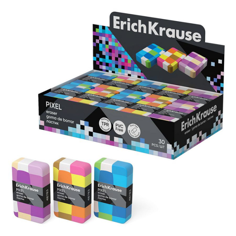 Ластик ErichKrause Pixel (в коробке по 30 шт.) Ластик ErichKrause Pixel (в коробке по 30 шт.)