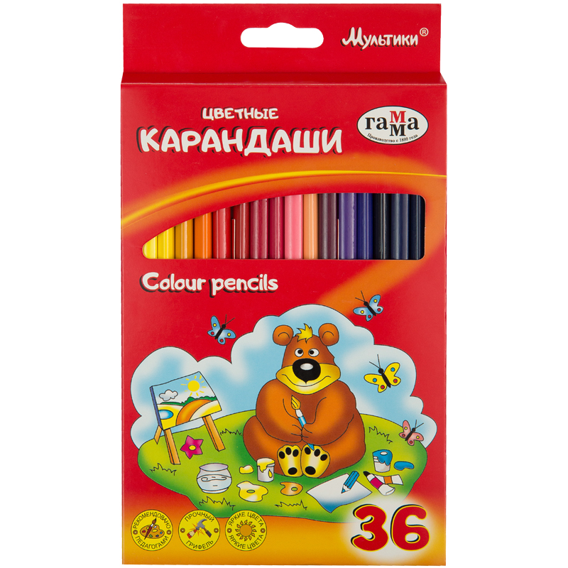 Карандаши цветные, Мультики, 36 цветов, 050918_10