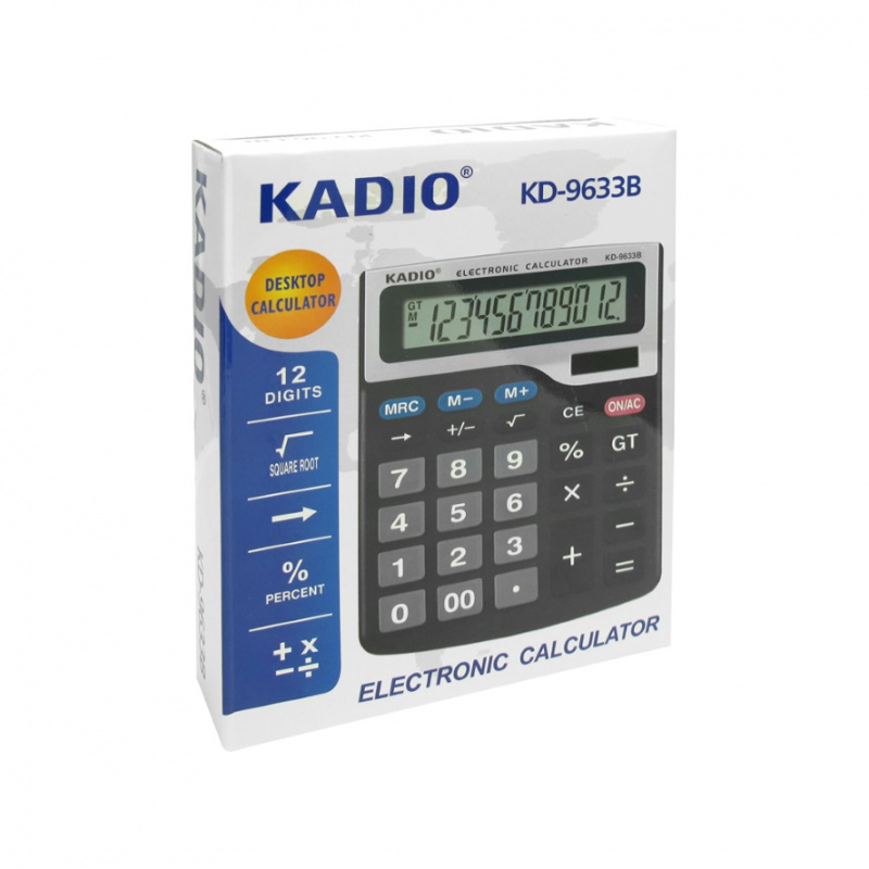 Калькулятор Kadio, 12 разрядов,  арт. KD-9633B