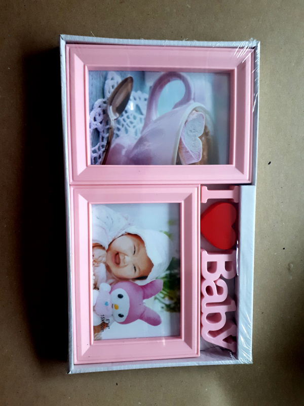 Фоторамка на 2 фото I LOVE BABY РОЗОВАЯ  30*16,5  KZ-1015