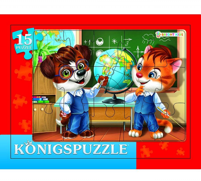 Konigspuzzle. ПАЗЛ-РАМКА 15 элементов. ТМ Брайт Кидс ИНТЕРЕСНАЯ ИСТОРИЯ (Арт. ПК15-7842)