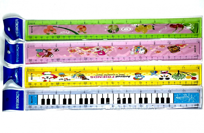 Линейка А-3109 30см с рис. Линейка А-3109 30см с рис.