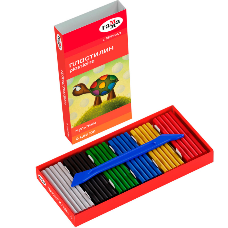 Пластилин МУЛЬТИКИ, 6цв, 120гр, со ст., 280015