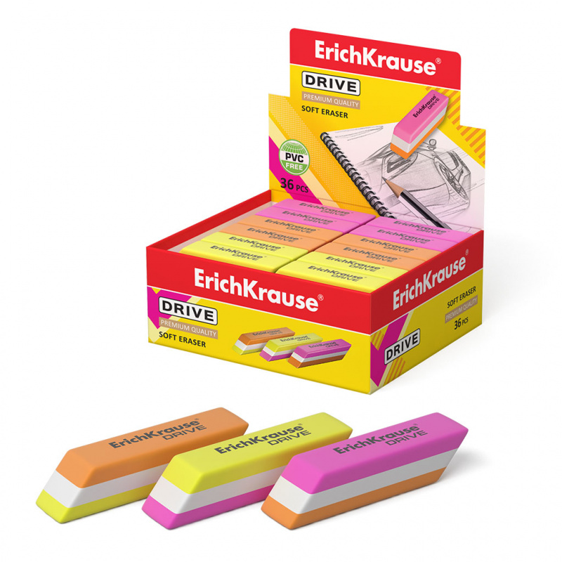 Ластик ErichKrause® Drive (в коробке по 36 шт.) Ластик ErichKrause® Drive (в коробке по 36 шт.)