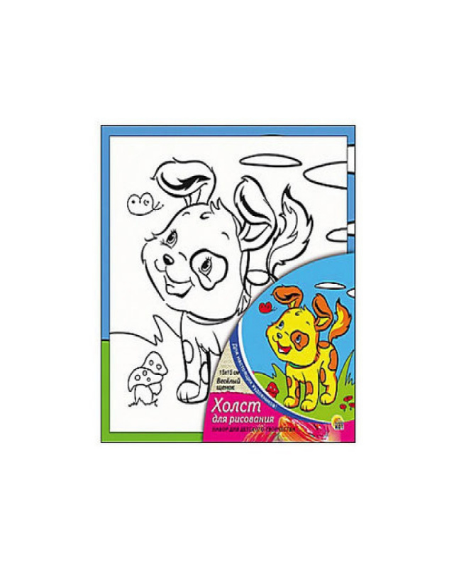 Холст на картоне 15х15 см. КРАСИВЫЙ ЩЕНОК (Арт. Х-9683)