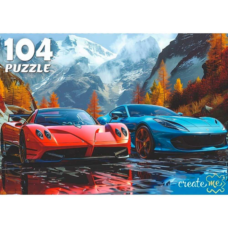 Пазл 104 ЭЛЕМЕНТА. ДВА АВТО НА ФОНЕ ГОР (арт.104-4533)