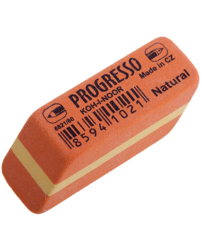 Ластик Koh-I-Noor "Progresso" 80, комбинированный, каучук, 41*14*8мм 6821080006KDRU