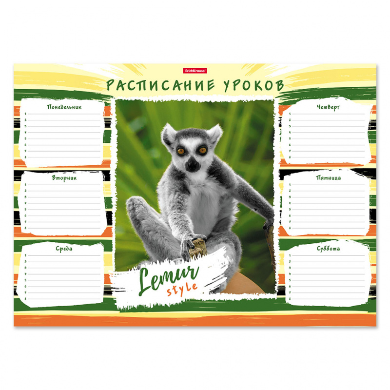 Расписание уроков ErichKrause® Lemur Style, А3