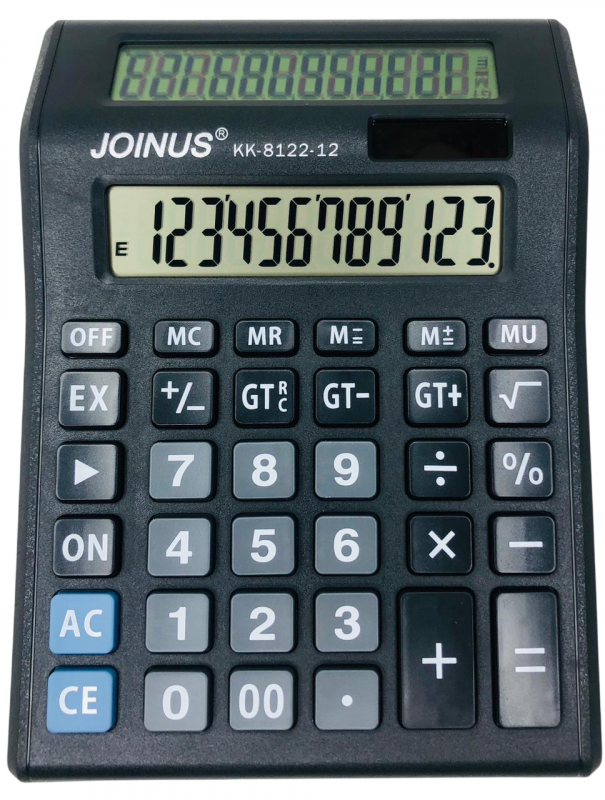 Калькулятор настольный Joinus, 12 разр., двойной дисплей, двойное питание, 250х150х18мм