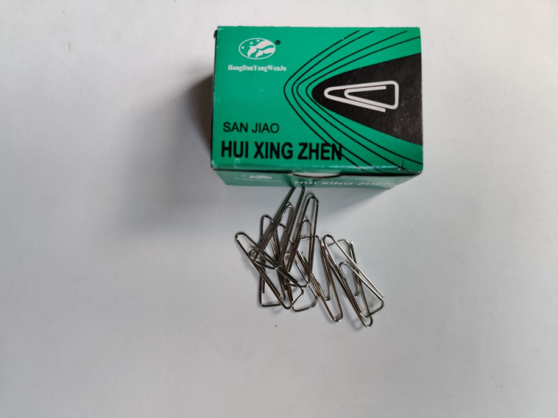 Скрепки треугольные никелированные HUI XING ZHEN