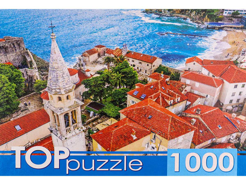 TOPpuzzle. ПАЗЛЫ 1000 элементов. ГИТП1000-4142 Черногория. Город Будва у моря