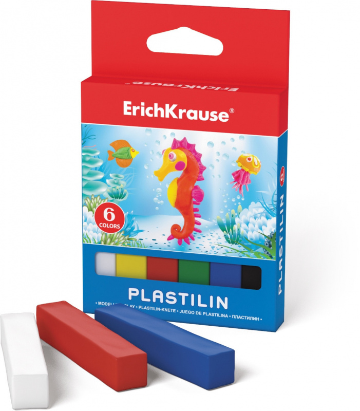 Классический пластилин ErichKrause® 6 цветов, 90г (картон с европодвесом)