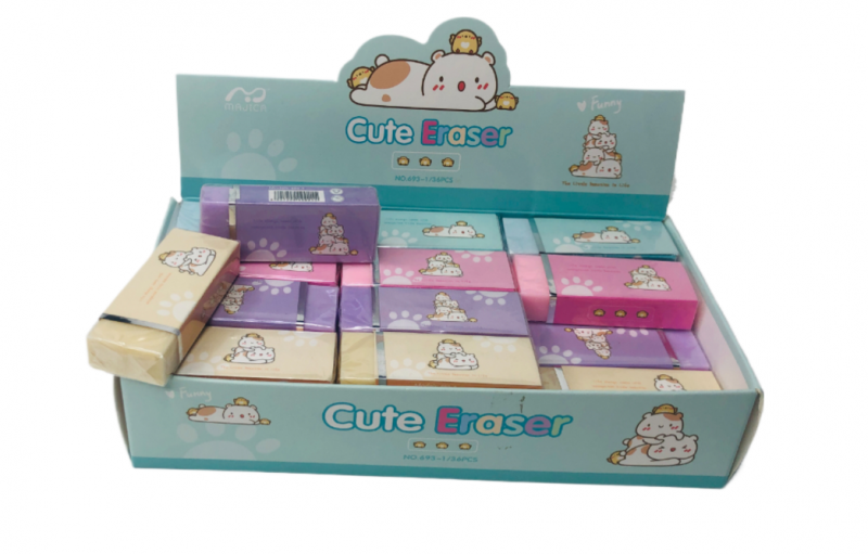 Ластик "Cute Kitty", прямоугольный, цвет. ассорти, 53*20*10мм Ластик "Cute Kitty", прямоугольный, цвет. ассорти, 53*20*10мм