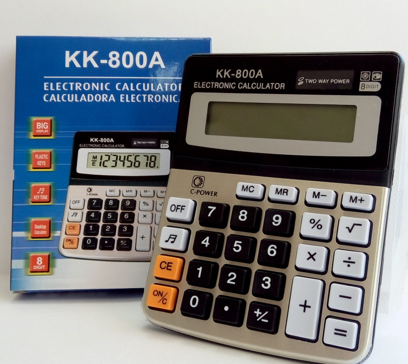 Калькулятор 8 разряд, КК-800А (10,8Х13,5)