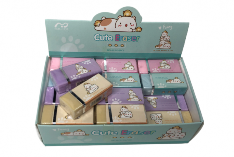 Ластик "Cute Kitty", прямоугольный, цвет. ассорти, 38*17*10мм Ластик "Cute Kitty", прямоугольный, цвет. ассорти, 38*17*10мм