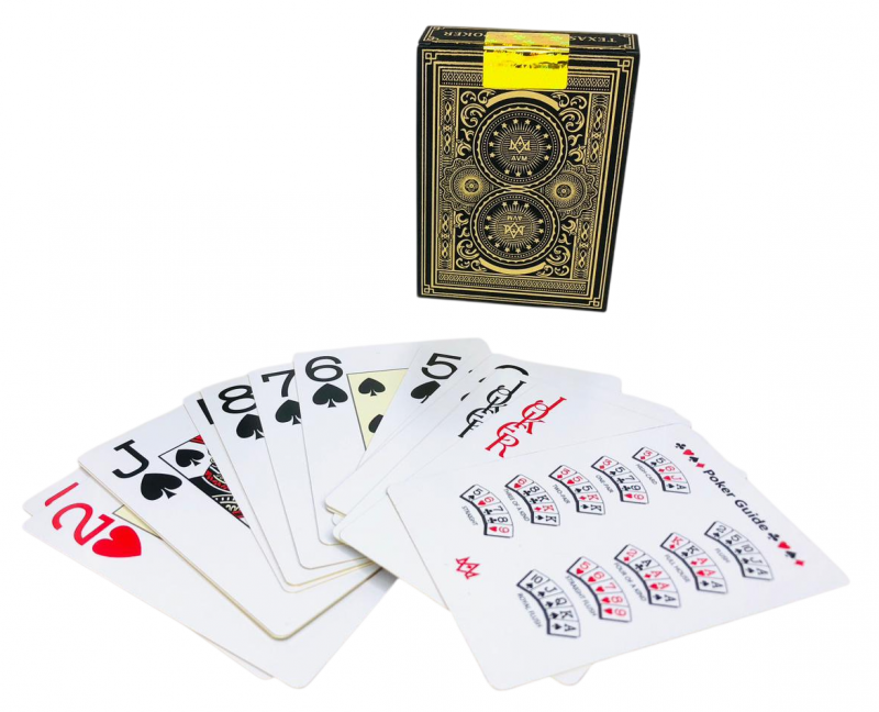Карты игральные пластиковые 54 шт, золотые края, арт. 8066-1