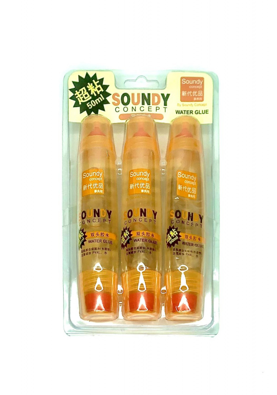Клей силикатный SOUNDY CONCEPT 50ml 3 шт двусторон.