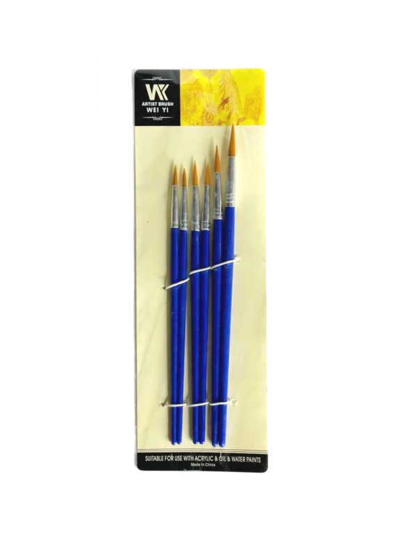Набор кистей для рисования 6 шт., Artist Brush WEI YI, арт. KZ-577 (12/240)