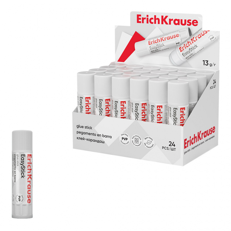 Клей-карандаш ErichKrause® Standard, 13г (в коробке-дисплее по 24 шт.) Клей-карандаш ErichKrause® Standard, 13г (в коробке-дисплее по 24 шт.)