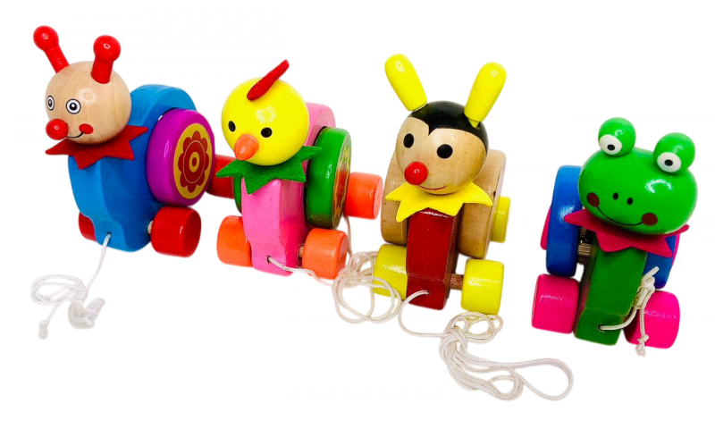 Деревянная игрушка. Каталка с веревкой, арт. KZ-90101