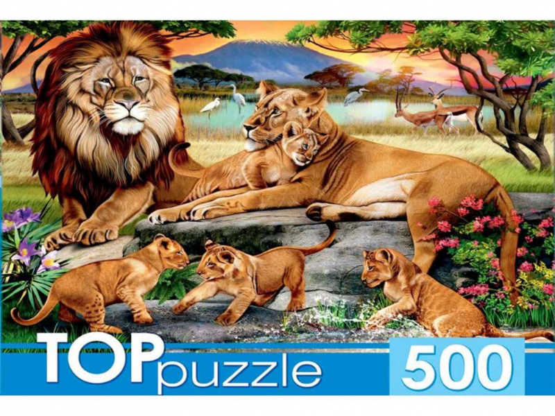 TOPpuzzle. ПАЗЛЫ 500 элементов. ХТП500-4220 СЕМЕЙСТВО ЛЬВОВ
