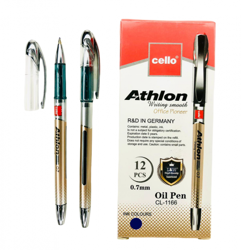 Ручка шариковая Cello Athlon, цвет чернил синий, арт. CL-1166 (12/1728)