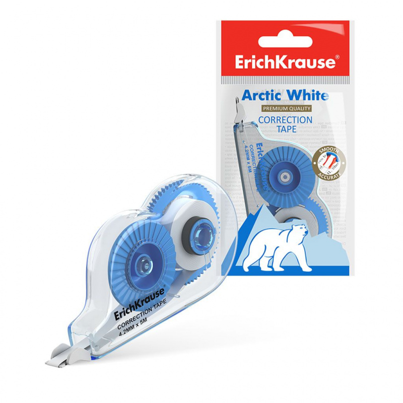 Корректирующая лента ErichKrause® Arctic white, 4.2мм х 5м (в пакете по 1 шт.) Корректирующая лента ErichKrause® Arctic white, 4.2мм х 5м (в пакете по 1 шт.)