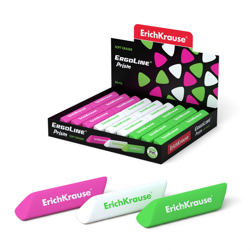 Ластик ErichKrause® ErgoLine® Prism (в коробке по 36 шт.) Ластик ErichKrause® ErgoLine® Prism (в коробке по 36 шт.)