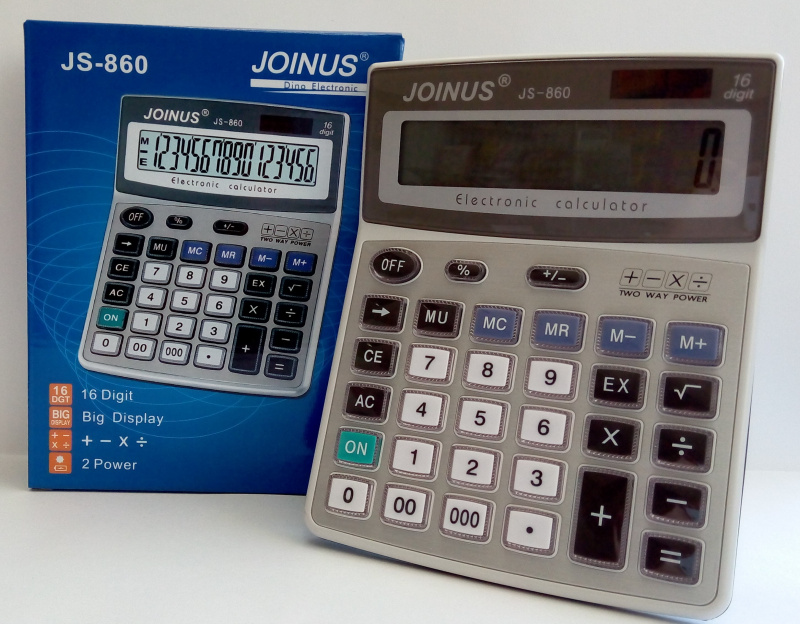 Калькулятор настольный JOINUS, 16 разрядов, большой дисплей, 20,5х16
