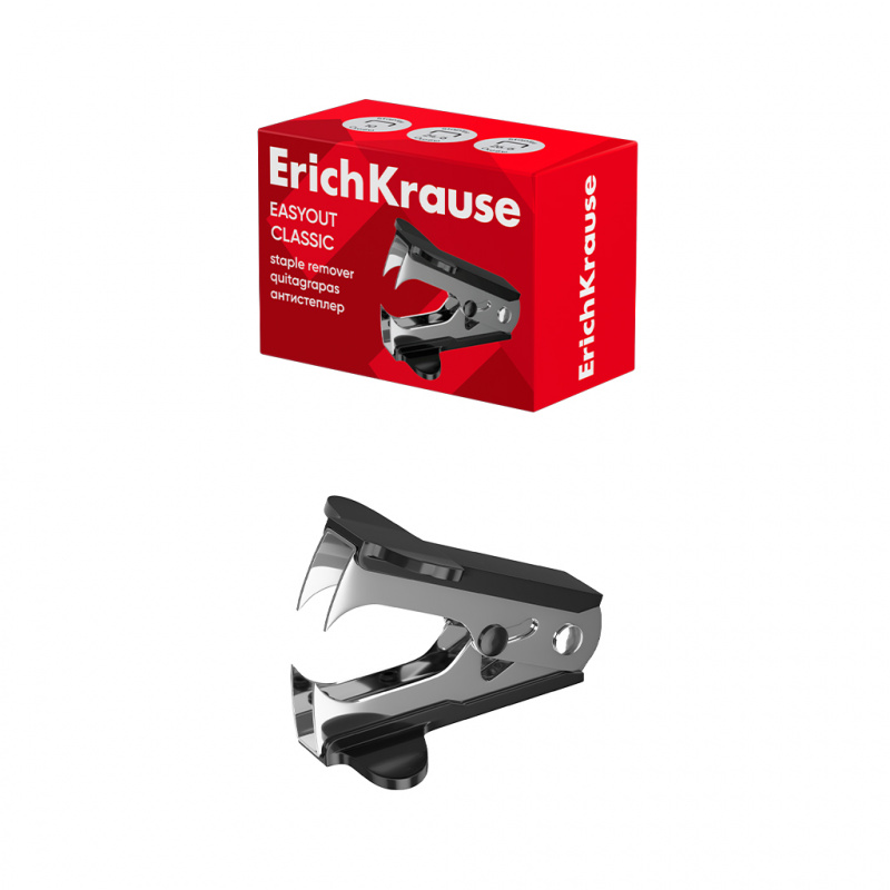 Антистеплер с фиксатором ErichKrause EasyOut Classic, черный (в коробке по 1 шт.)