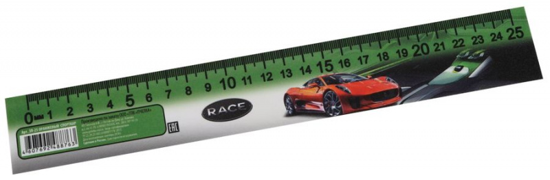 Закладка-линейка 25 см SPORT CAR