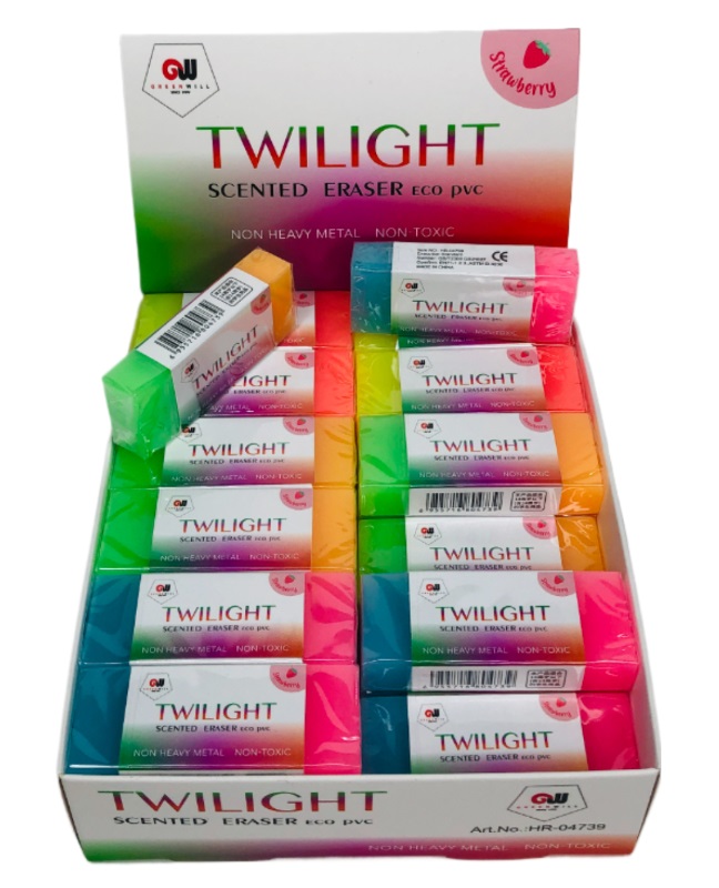 Ластик "Twilight", прямоугольный, неон, цвет. ассорти, 55*11*11мм Ластик "Twilight", прямоугольный, неон, цвет. ассорти, 55*11*11мм
