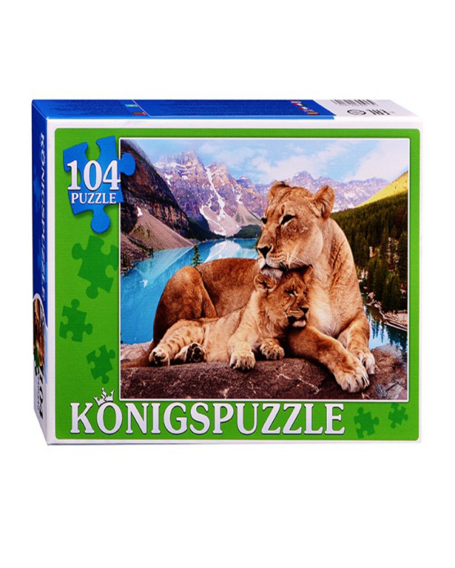 Konigspuzzle. ПАЗЛЫ 104 элемента. СЕМЬЯ ЛЬВОВ (Арт. ПК104-5815)