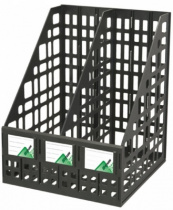 Лоток для бумаг вертикальный СТАММ, сборный, 2 отделения, черный