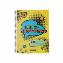 Папка-портфолио пластиковая ErichKrause® Cool in School , c 40 карманами, A4 (в пакете по 4 шт.)