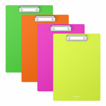 Планшет пластиковый ErichKrause® Matt Neon, A4, ассорти (в пакете по 4 шт.)