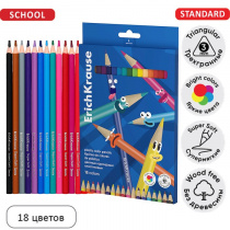 Цветные карандаши пластиковые ErichKrause Color Friends трехгранные, грифель 3 мм, 18 цветов (в коро