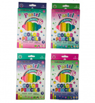 Цветные карандаши деревянные Kazmir трехгранные, грифель 3 мм, 18 цветов, пастельные цвета