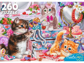 ПАЗЛЫ 260 элементов. ЗАБАВНЫЕ КОТИКИ №7 (Арт.  ПУ-2902)