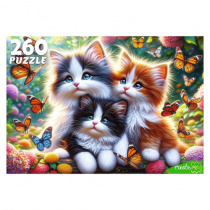 ПАЗЛЫ 260 элементов. КОТЯТА И БАБОЧКИ (арт. Х260-4549)