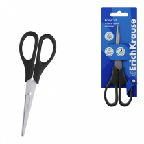 Ножницы ErichKrause EasyCut, 13.5см, черный (в блистере по 1 шт.)