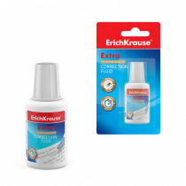 Корректирующая жидкость с кисточкой ErichKrause® Extra, 20г (в блистере по 1 шт.) Корректирующая жидкость с кисточкой ErichKrause® Extra, 20г (в блистере по 1 шт.)