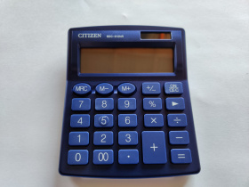 Калькулятор настольный Citizen SDC-812NR-NV, 12 разрядов, двойное питание, 102*124*25мм, темно-синий